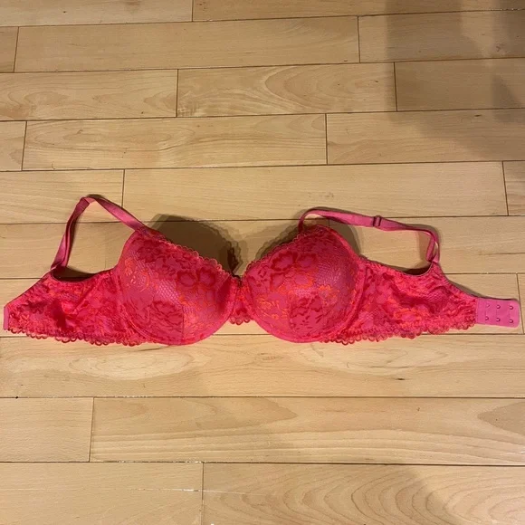 Savage X Fenty Floral Lace Balconette Bra with X Charm in Sweeter Pink Two-Tone - Picture 7 of 10